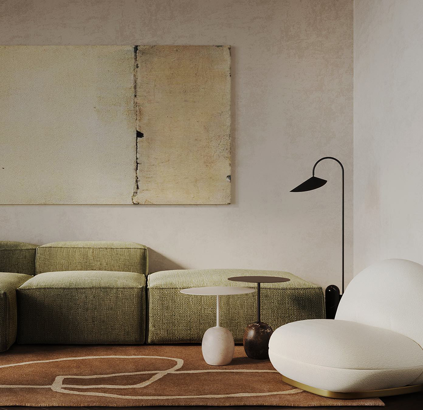 Minimalistische Bogenstehlampe