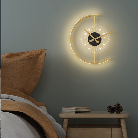 Nordische LED-Wandleuchte mit Uhrendesign