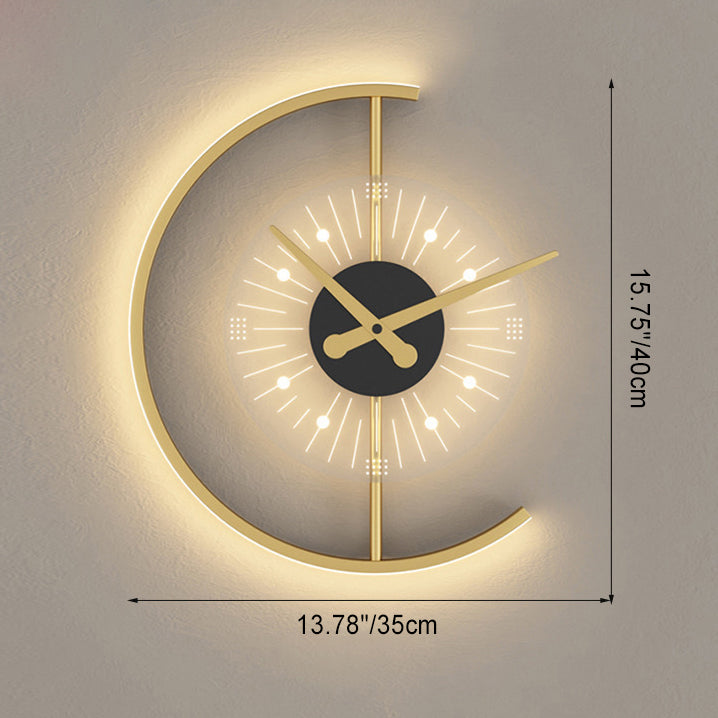 Nordische LED-Wandleuchte mit Uhrendesign