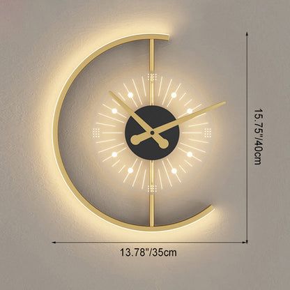 Nordische LED-Wandleuchte mit Uhrendesign