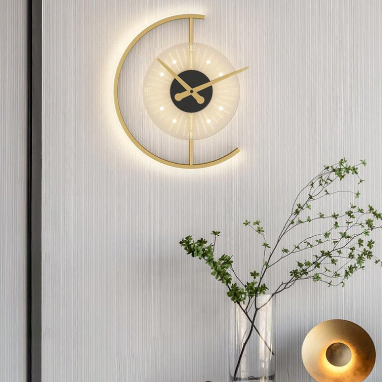 Nordische LED-Wandleuchte mit Uhrendesign