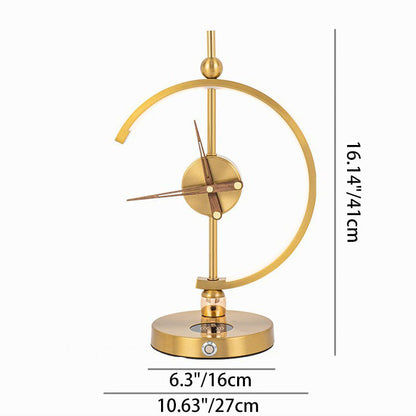 Vintage Inspirierte LED Tischlampe Mit Klassischer Uhr