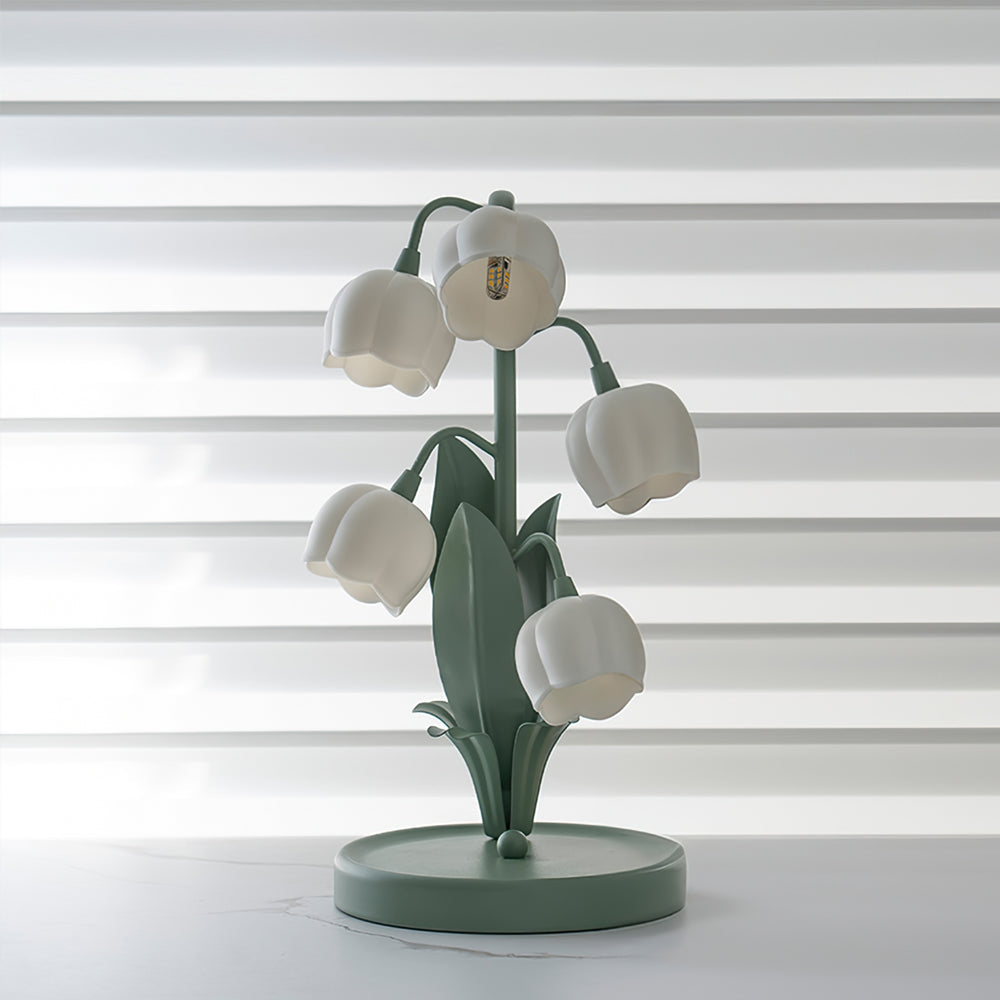 Tischleuchte In Glockenform Mit Floralem Design