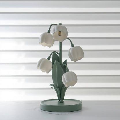 Tischleuchte In Glockenform Mit Floralem Design