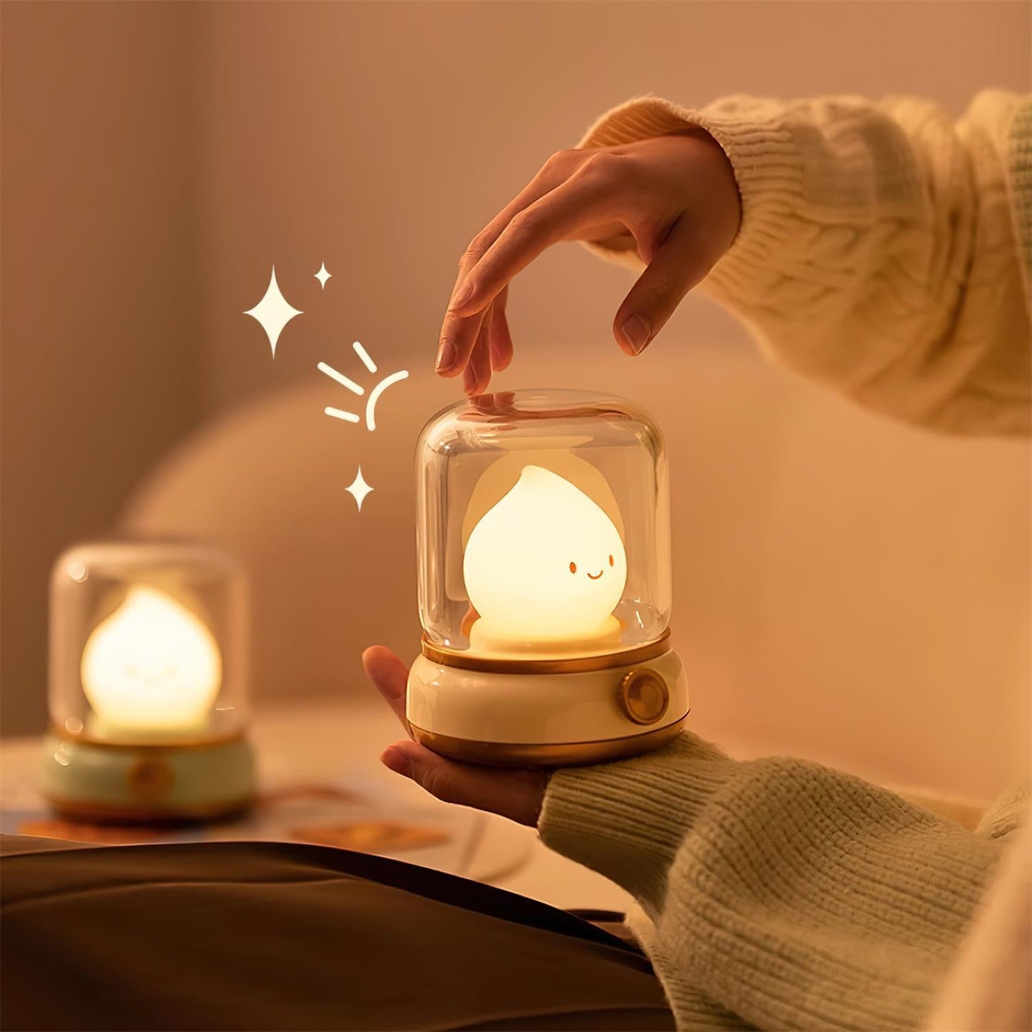 Mini LED Nachttischlaterne Mit Flammeneffekt