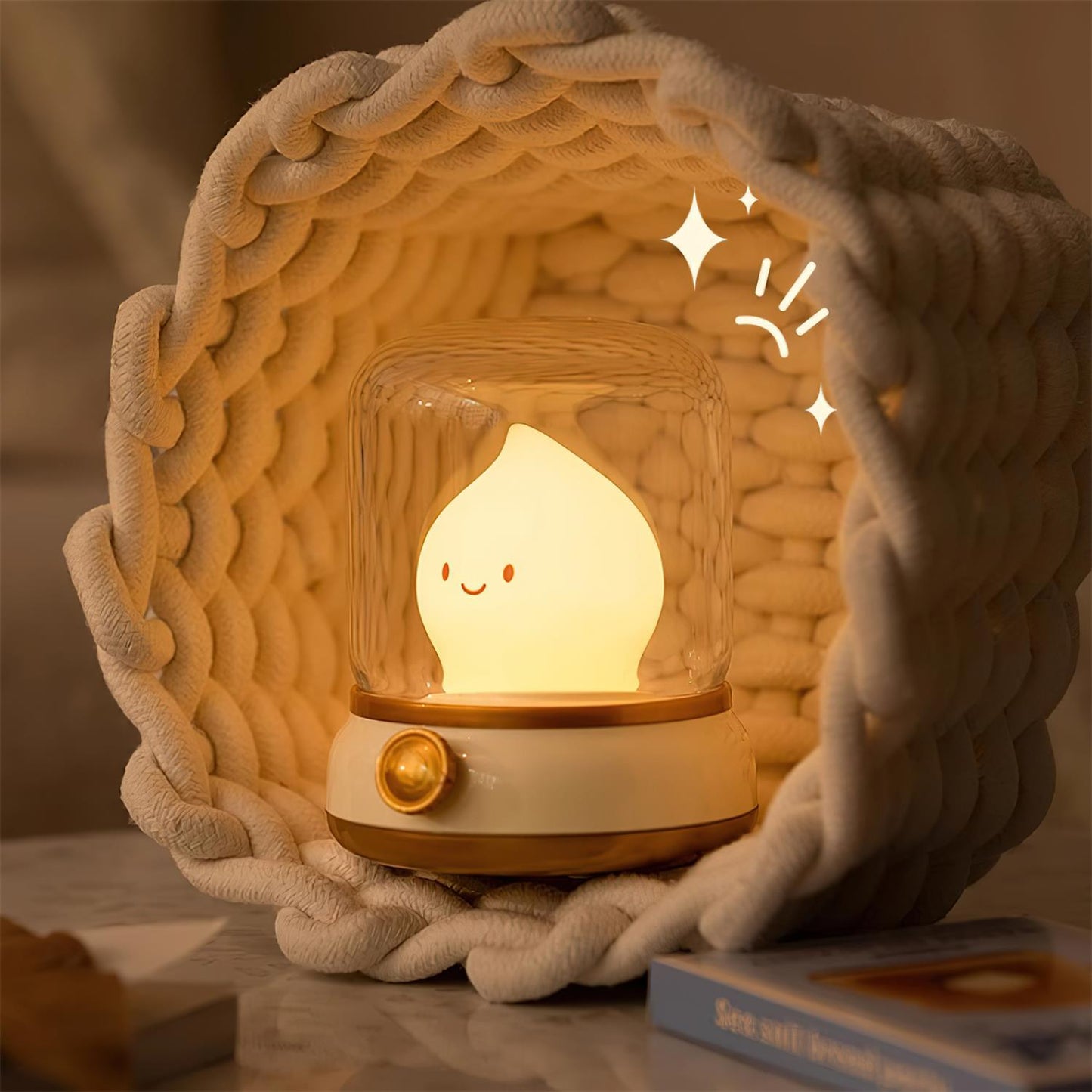 Mini LED Nachttischlaterne Mit Flammeneffekt