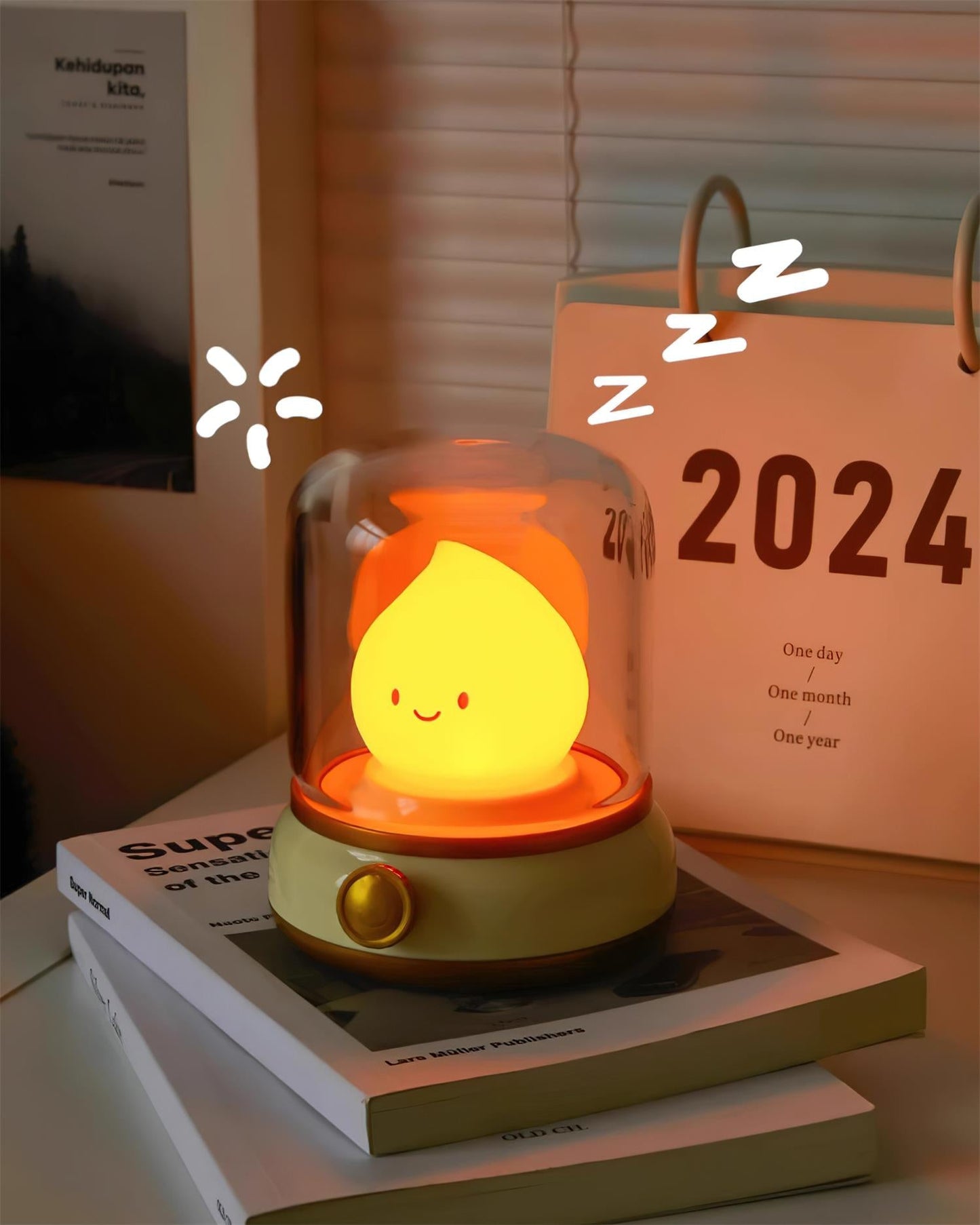 Mini LED Nachttischlaterne Mit Flammeneffekt
