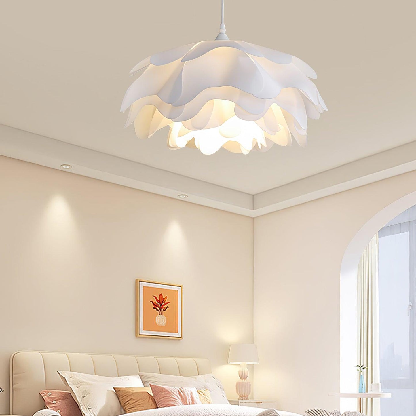 Moderne Weiße Pendelleuchten In Blumenform