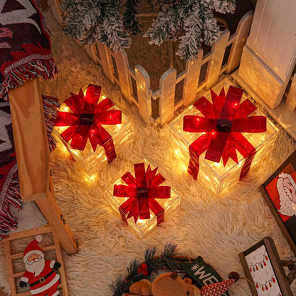 3-teiliges LED-Weihnachtsgeschenkbox-Set