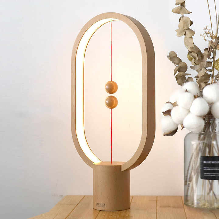 MagnoKreisel: Magnetische Tischlampe mit Schwebendem Lichtschalter und Sanftem Schein