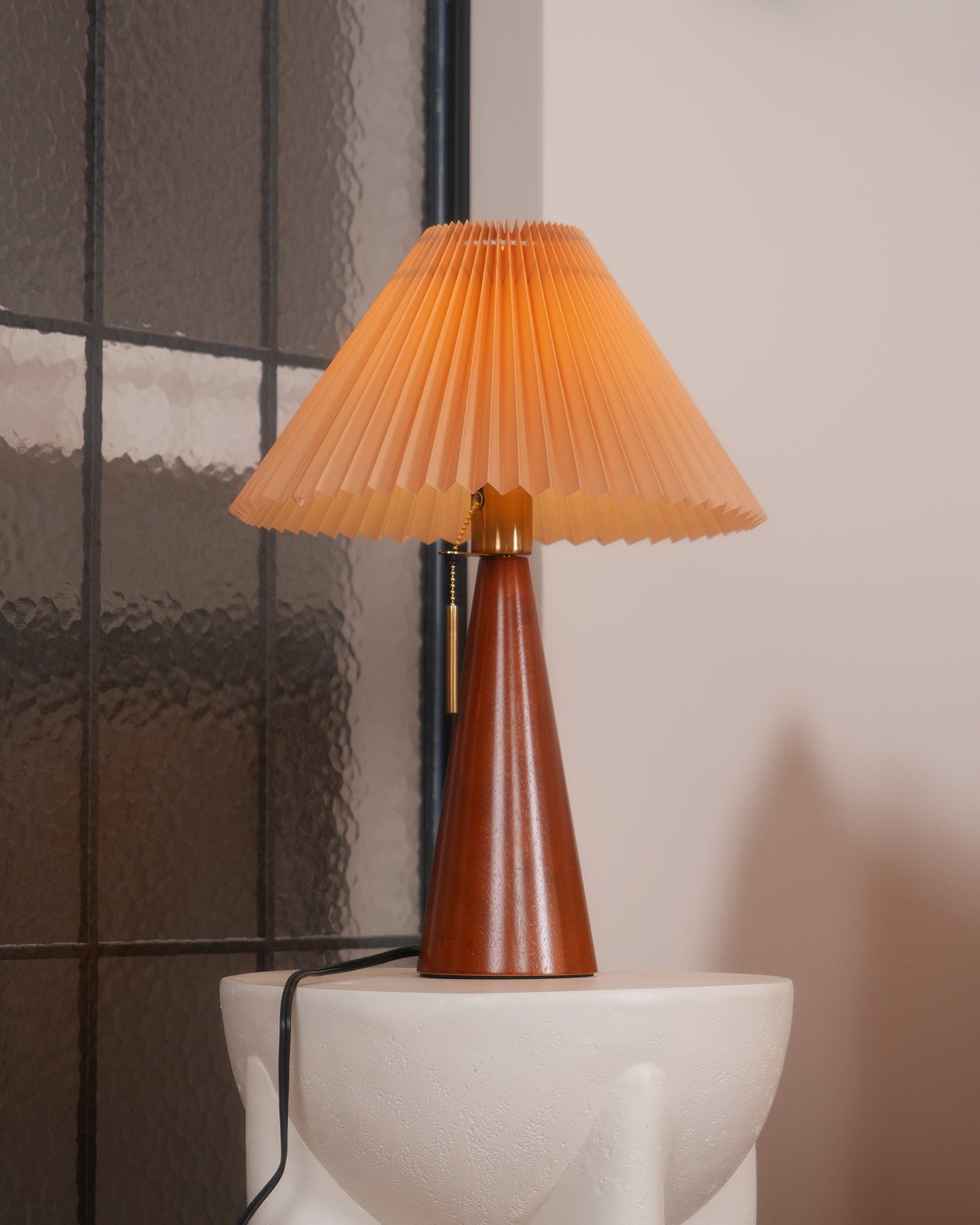 Vintage Plissee Tischlampe
