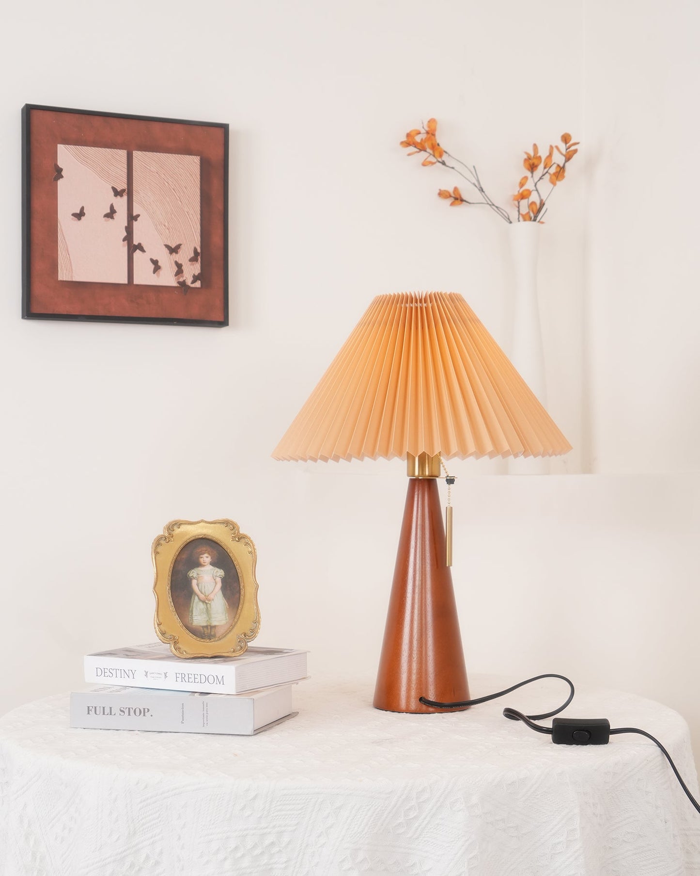 Vintage Plissee Tischlampe