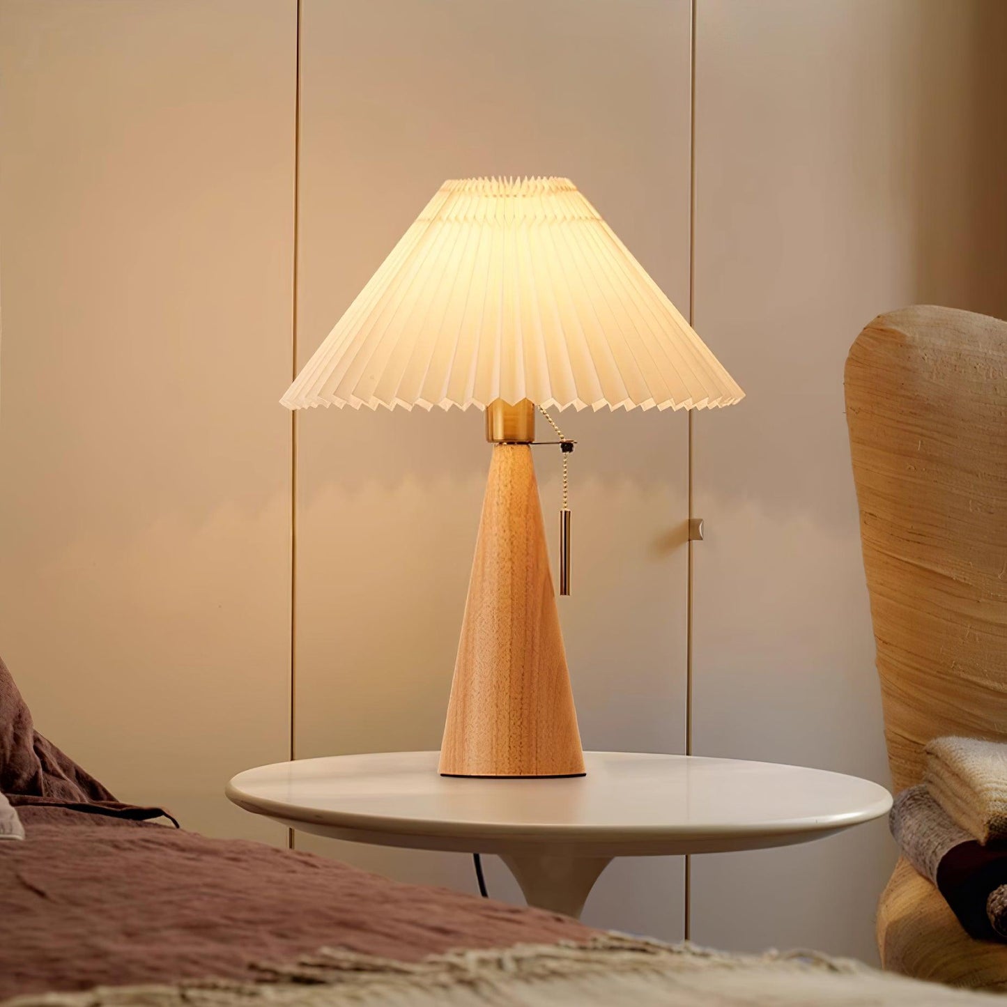 Vintage Plissee Tischlampe