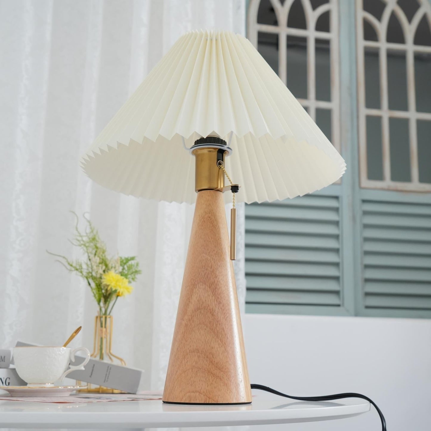 Vintage Plissee Tischlampe