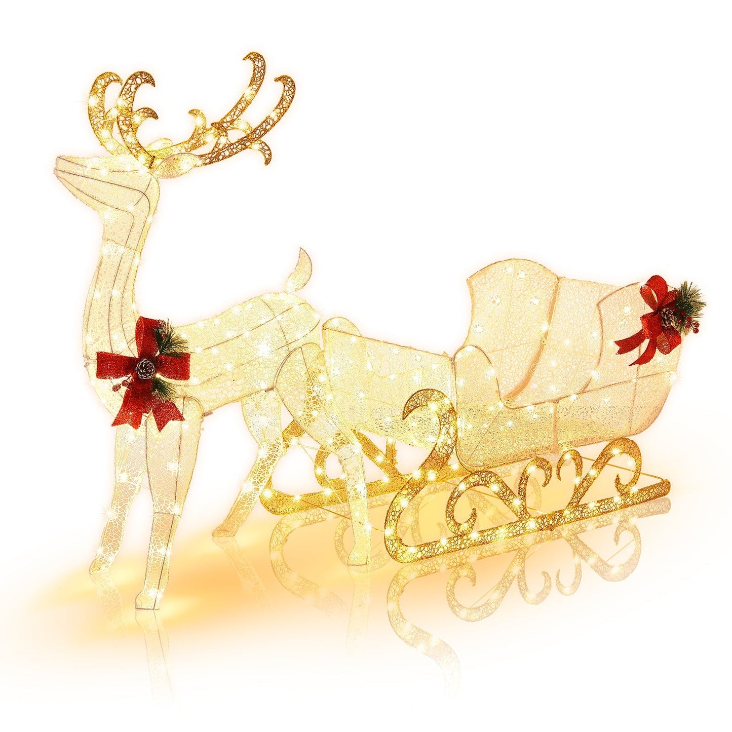 Weihnachts Rentiere und Schlittenlichter