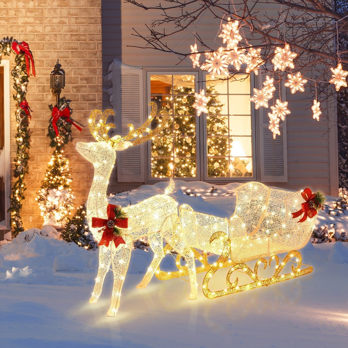 Weihnachts Rentiere und Schlittenlichter
