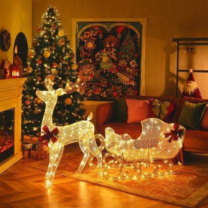 Weihnachts Rentiere und Schlittenlichter