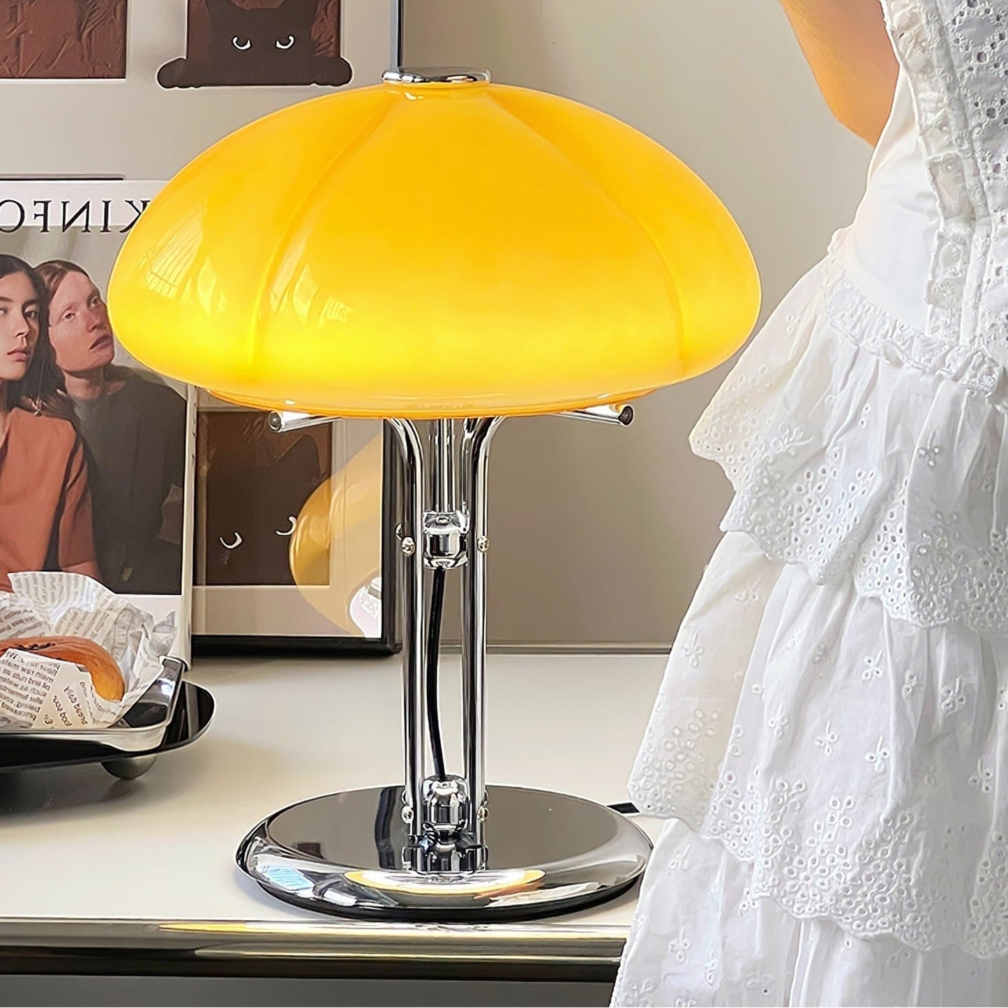 Pilz-Tischlampe im Vintage-Stil