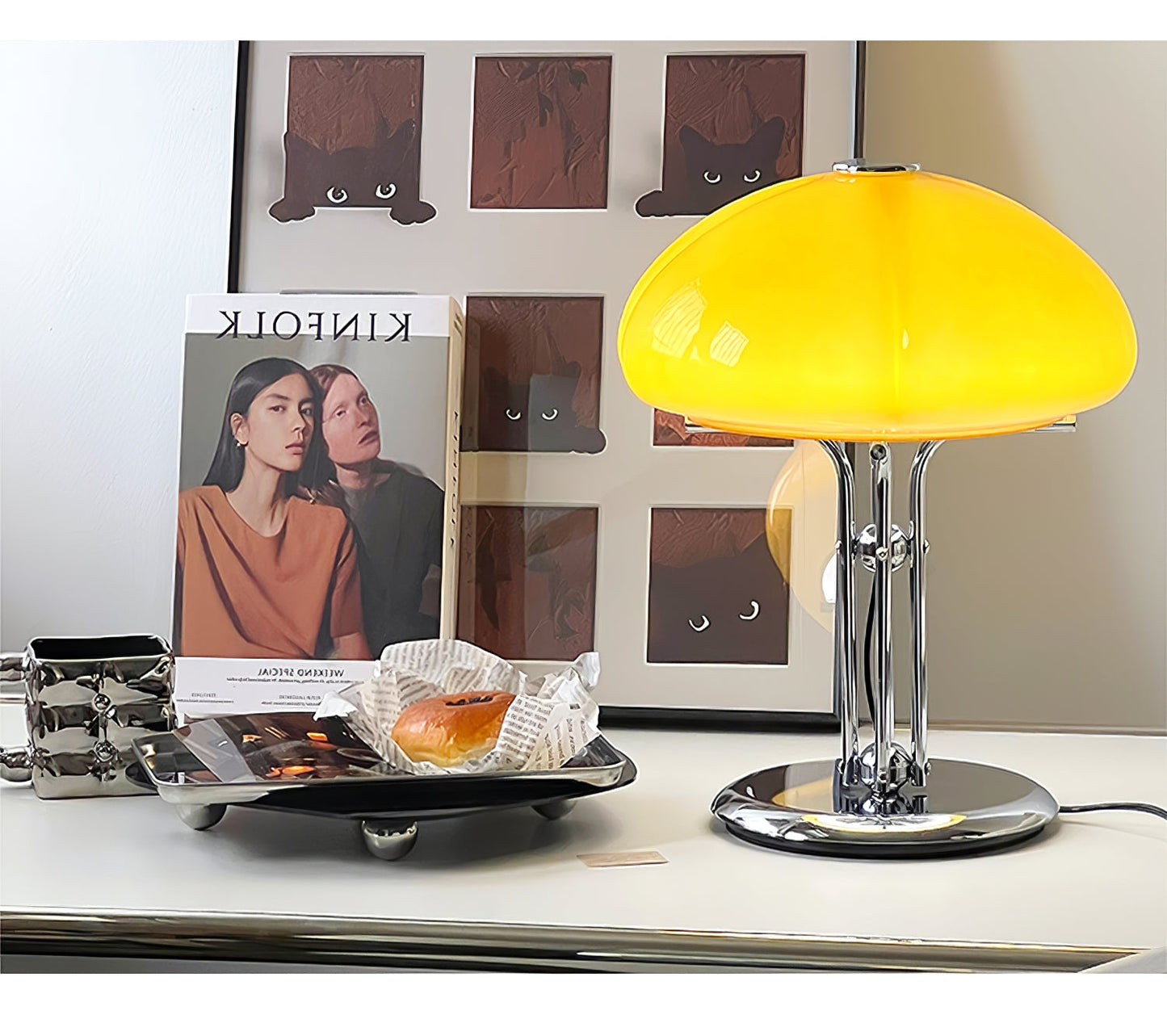 Pilz-Tischlampe im Vintage-Stil