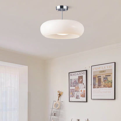 BernsteinSphäre: Runde Deckenleuchte mit warm getöntem Glas