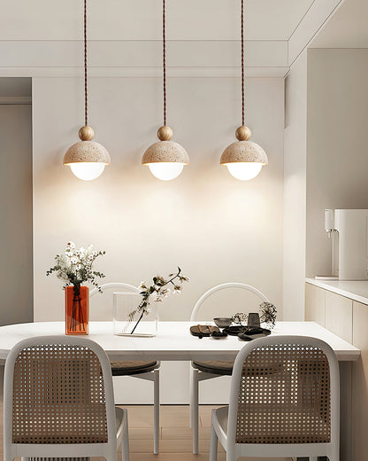 Moderne Pendelleuchte in Erdtönen