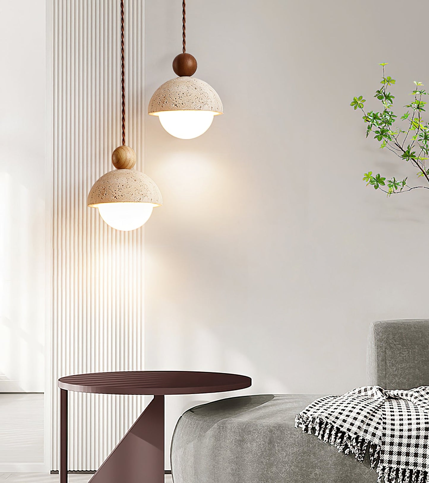 Moderne Pendelleuchte in Erdtönen