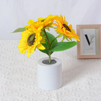 Funkelnde Sonnenblumen-LED-Tischlampe
