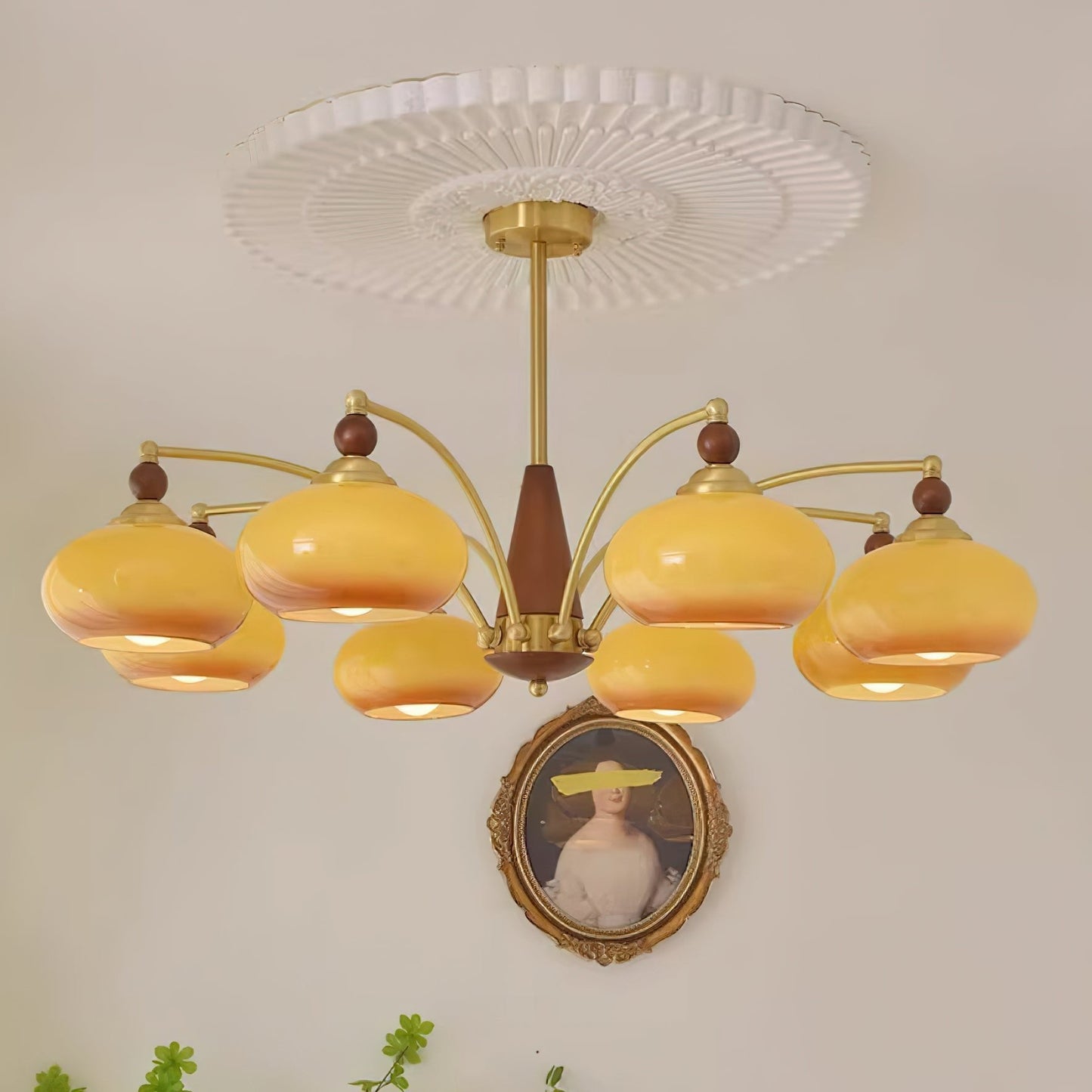 Künstlerische Kronleuchter-Pendelleuchte im Retro-Stil