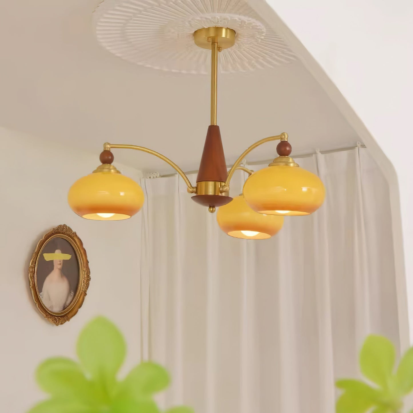 Künstlerische Kronleuchter-Pendelleuchte im Retro-Stil