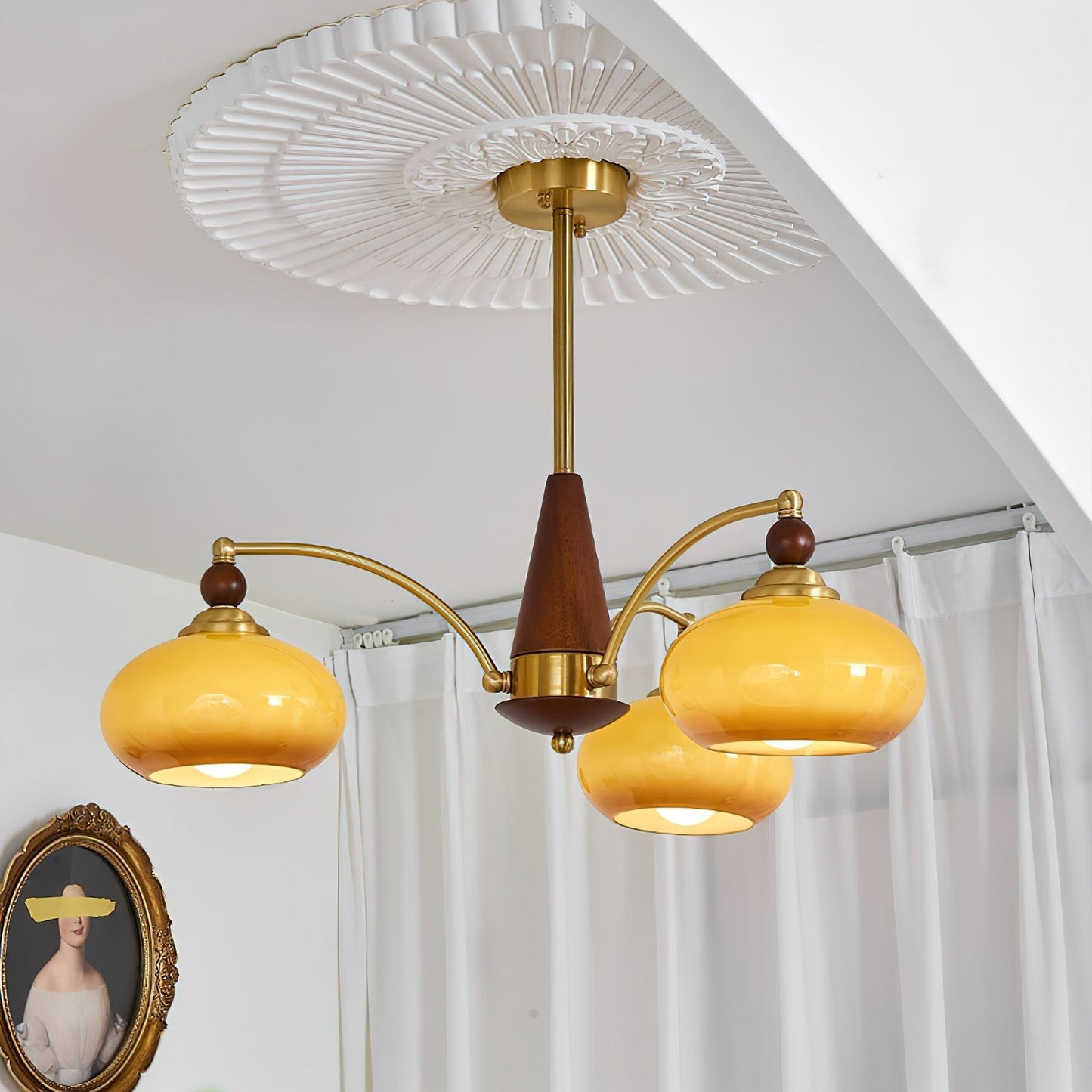 Künstlerische Kronleuchter-Pendelleuchte im Retro-Stil