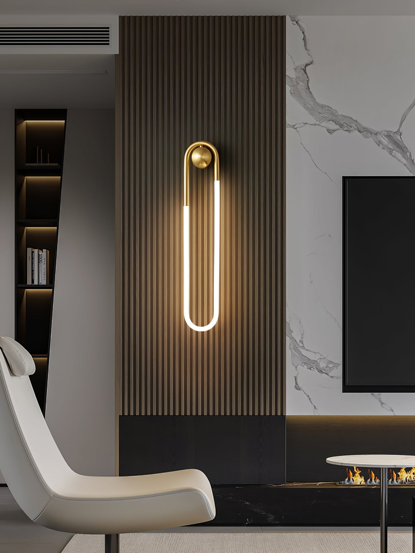 Minimalistische Wandleuchte im Loop-Design