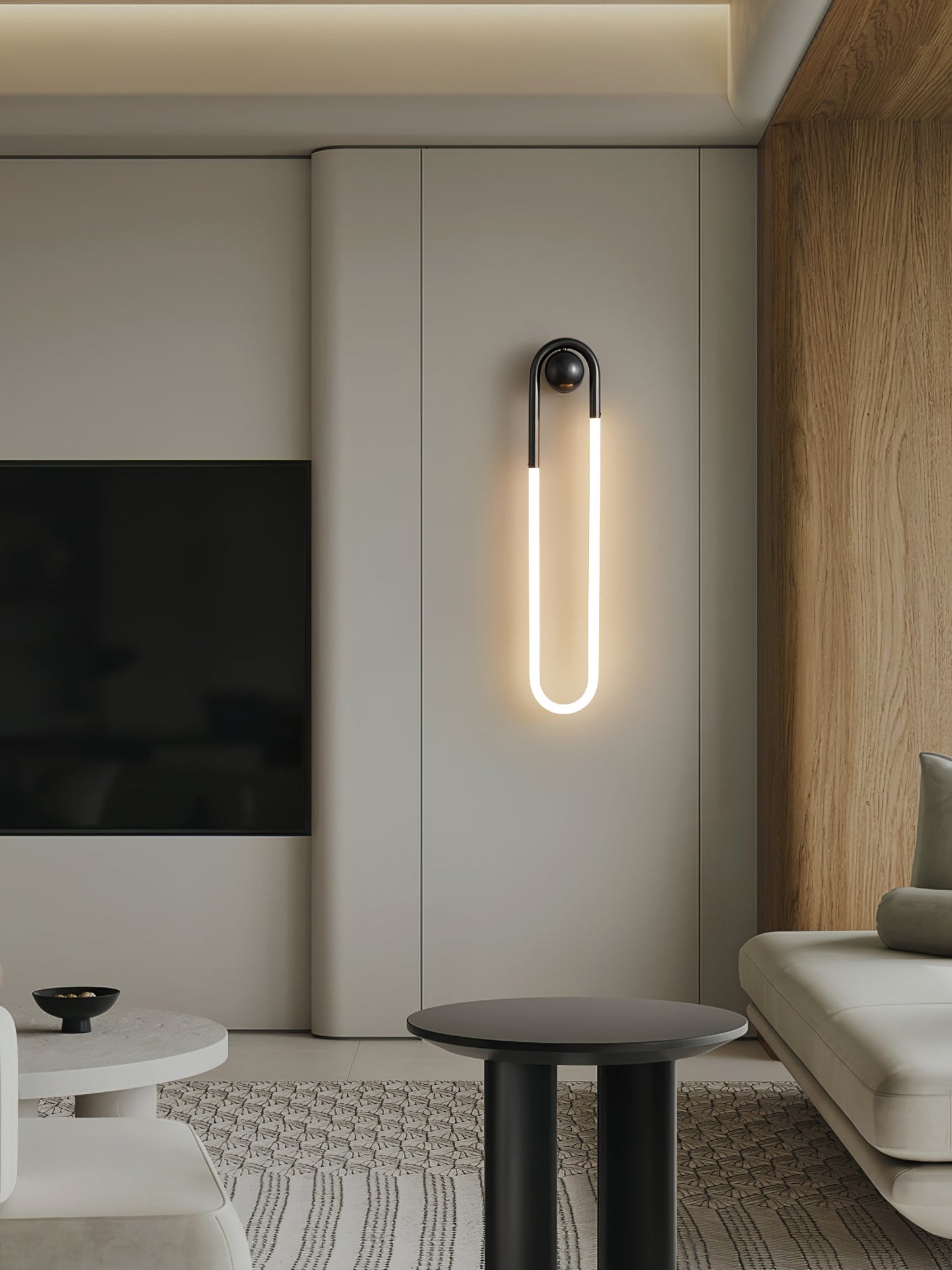 Minimalistische Wandleuchte im Loop-Design