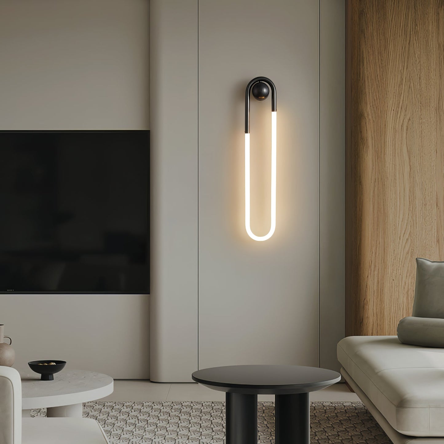 Minimalistische Wandleuchte im Loop-Design