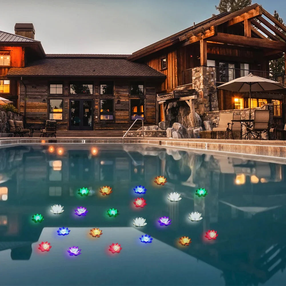 Schwimmende Lotus LED Garten Schwimmbad Leuchte