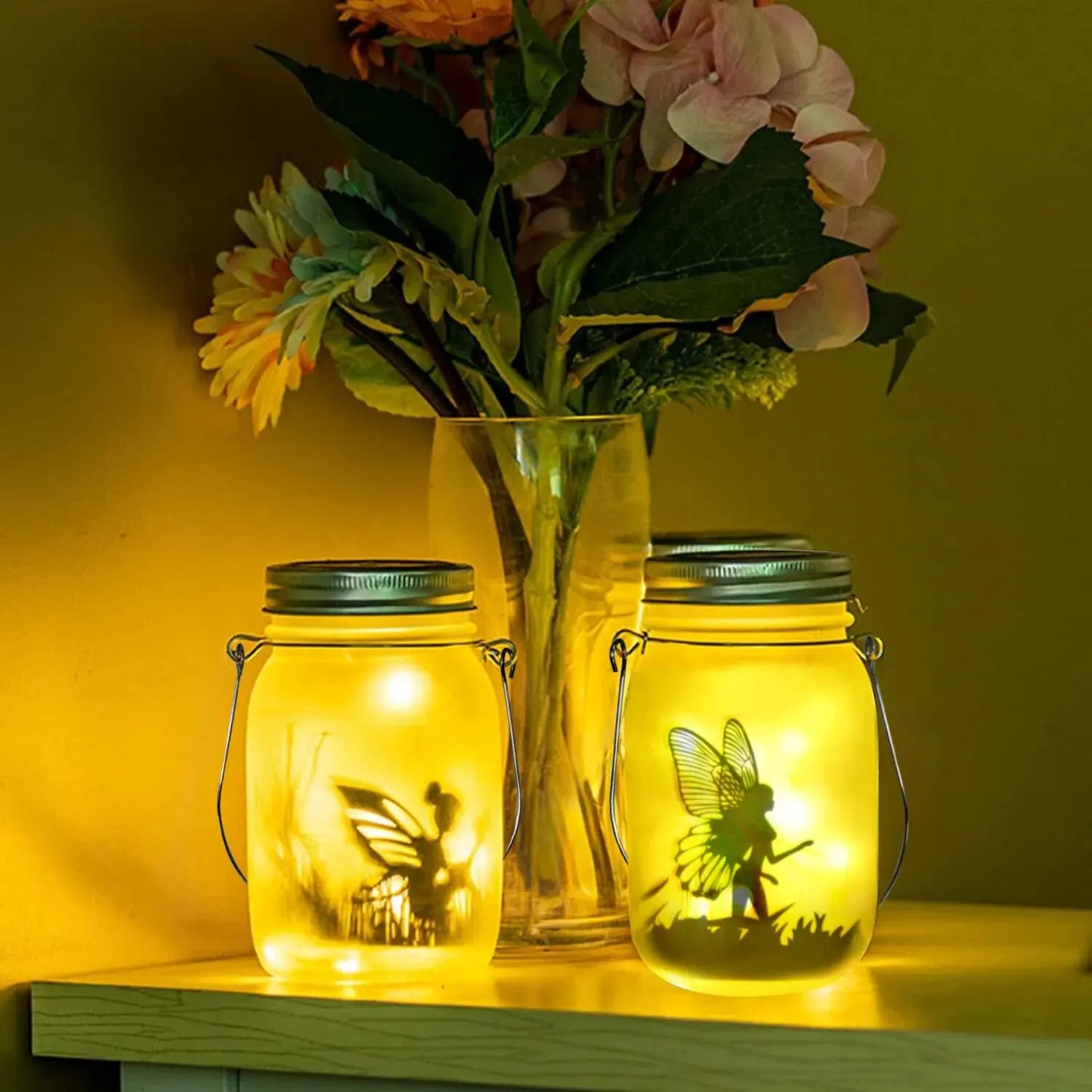 Solar Laterne Mit Hängelampe Im Einmachglas Design