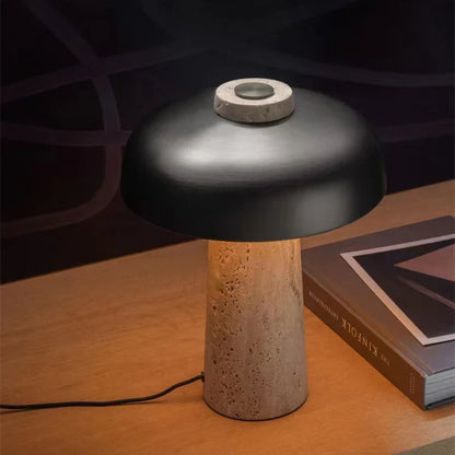 TerraLicht:  Natürliche Tischlampe Aus Travertinstein