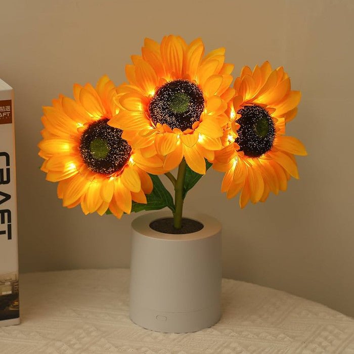 Funkelnde Sonnenblumen-LED-Tischlampe