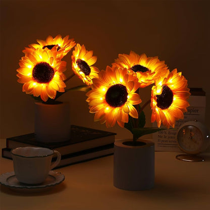 Funkelnde Sonnenblumen-LED-Tischlampe