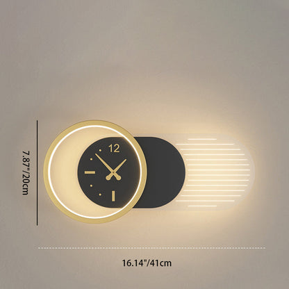 Nordische LED Wandleuchte Mit Uhrfunktion