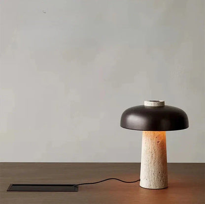 TerraLicht:  Natürliche Tischlampe Aus Travertinstein
