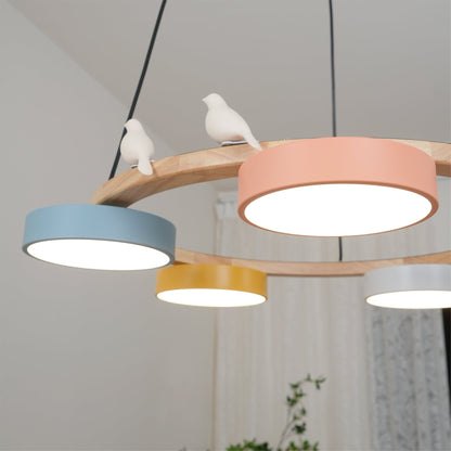 Runde Pendelleuchten mit Vogelmotiv