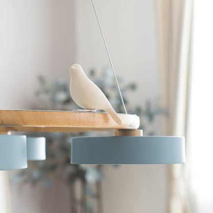 Runde Pendelleuchten mit Vogelmotiv
