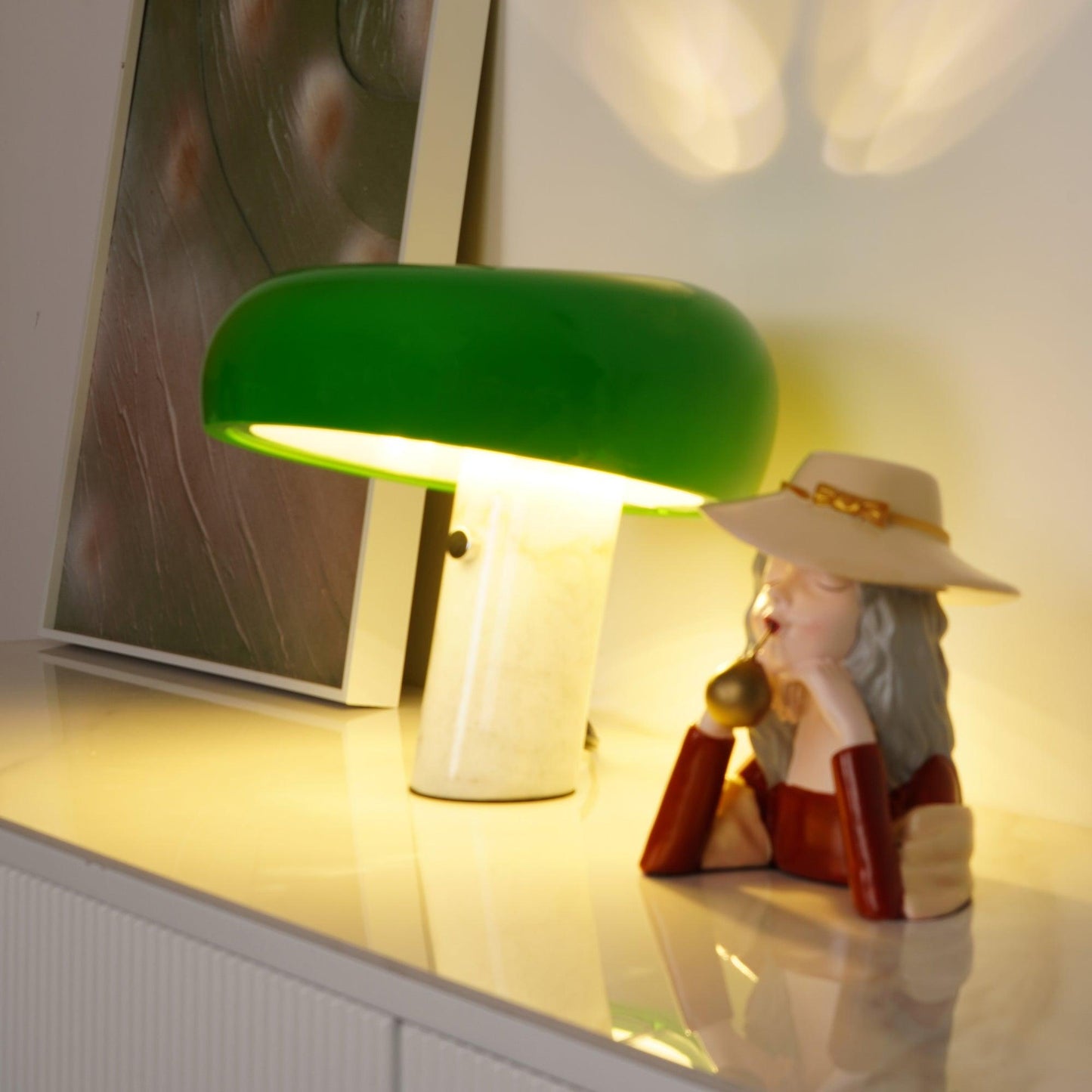 SteinLumina: Tischlampe mit Edlem Marmorsockel