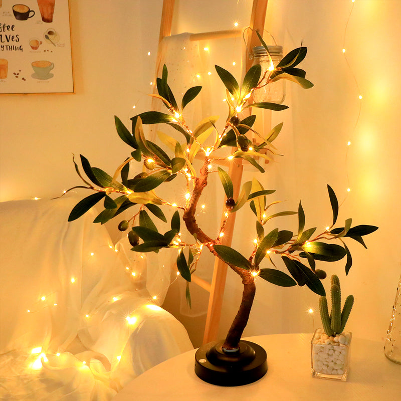 LaubeGlühen: Baumförmige LED-Tischlampe