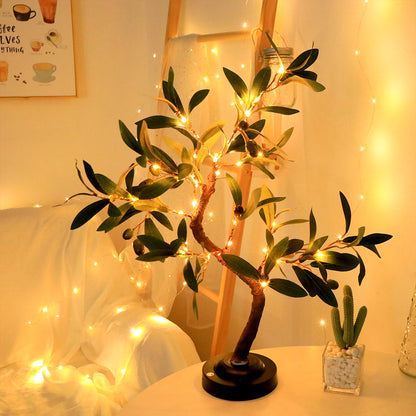 LaubeGlühen: Baumförmige LED-Tischlampe