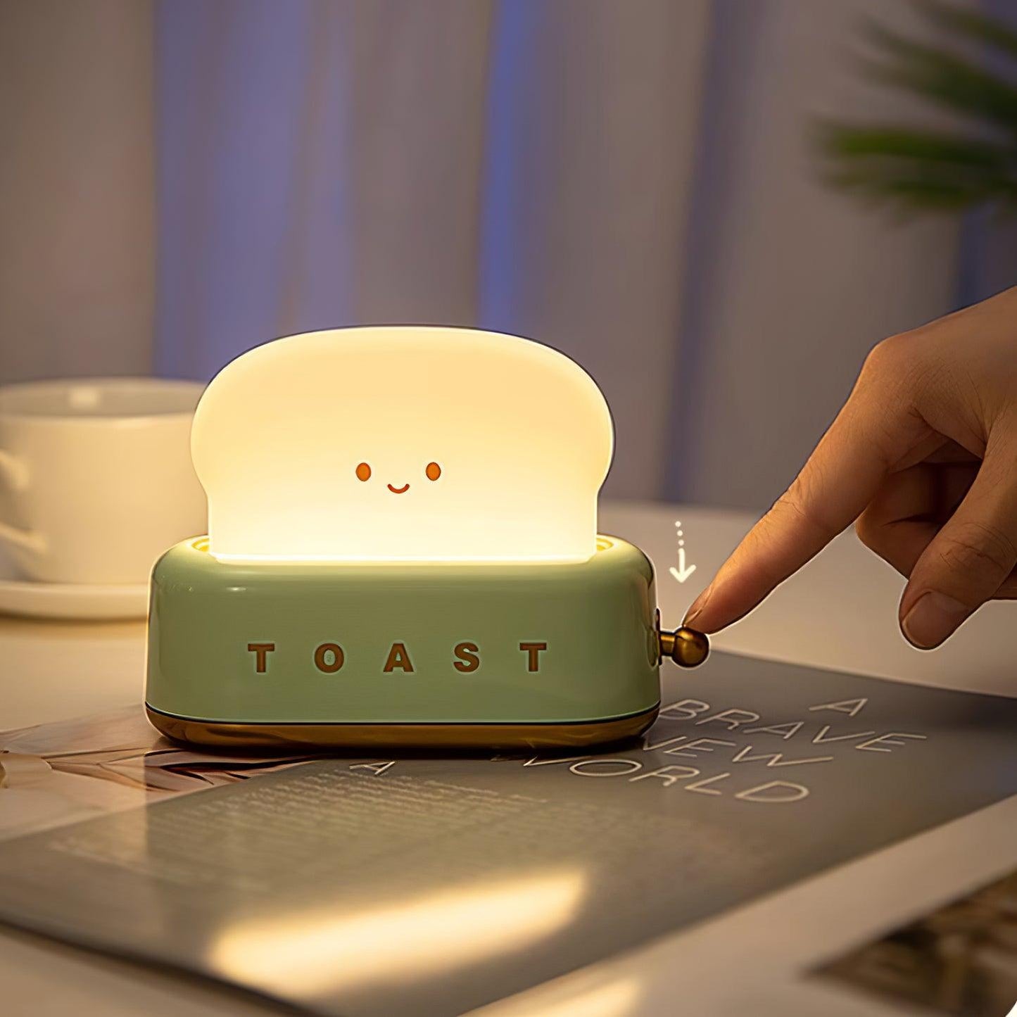 ToastLeuchten: Verspielte Tischlampe im Toaster-Entwurf mit integriertem Akku