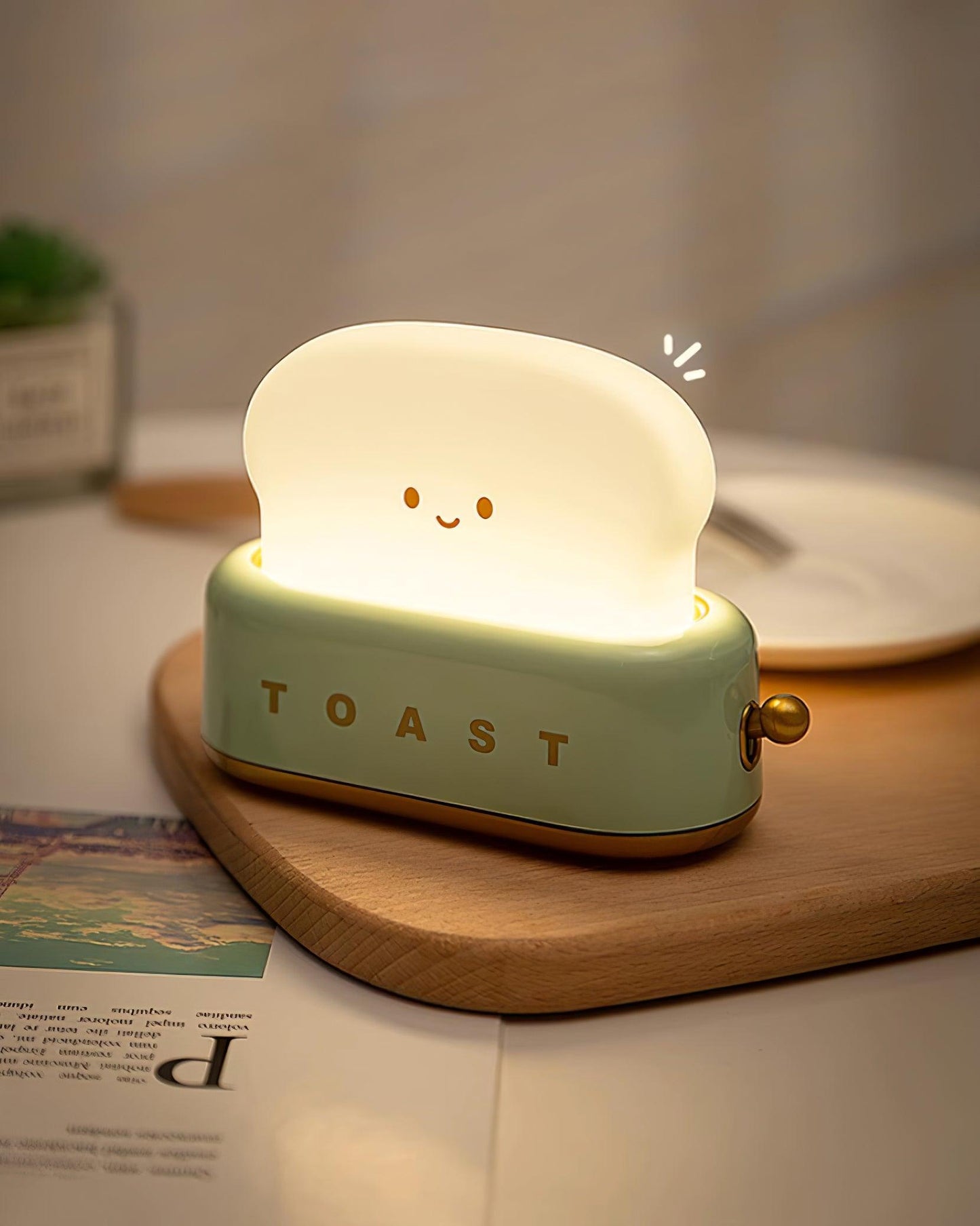ToastLeuchten: Verspielte Tischlampe im Toaster-Entwurf mit integriertem Akku