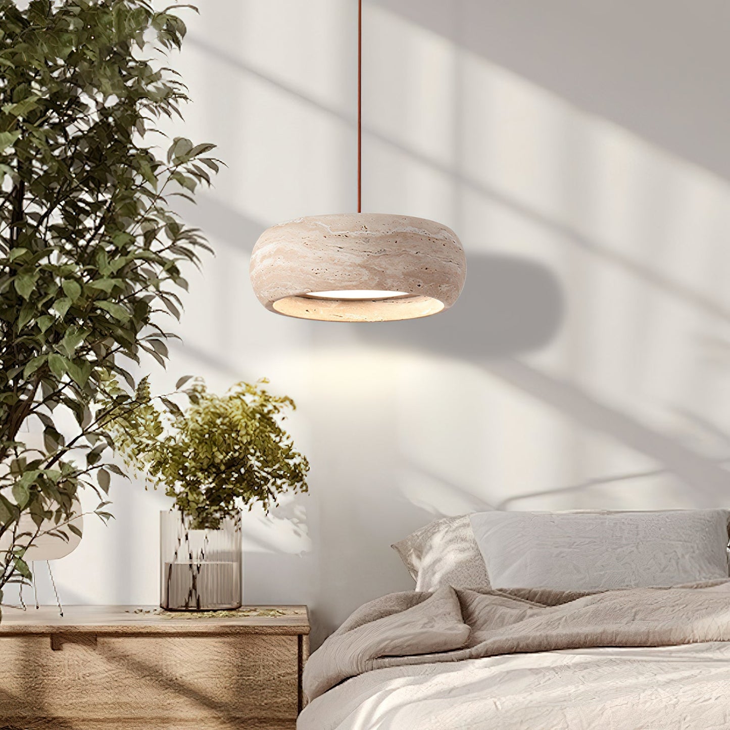 Skulpturale LED Pendelleuchte Im Ringdesign