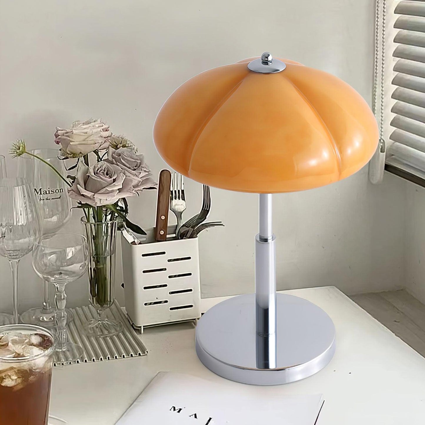 Pilz-Tischlampe im Vintage-Stil