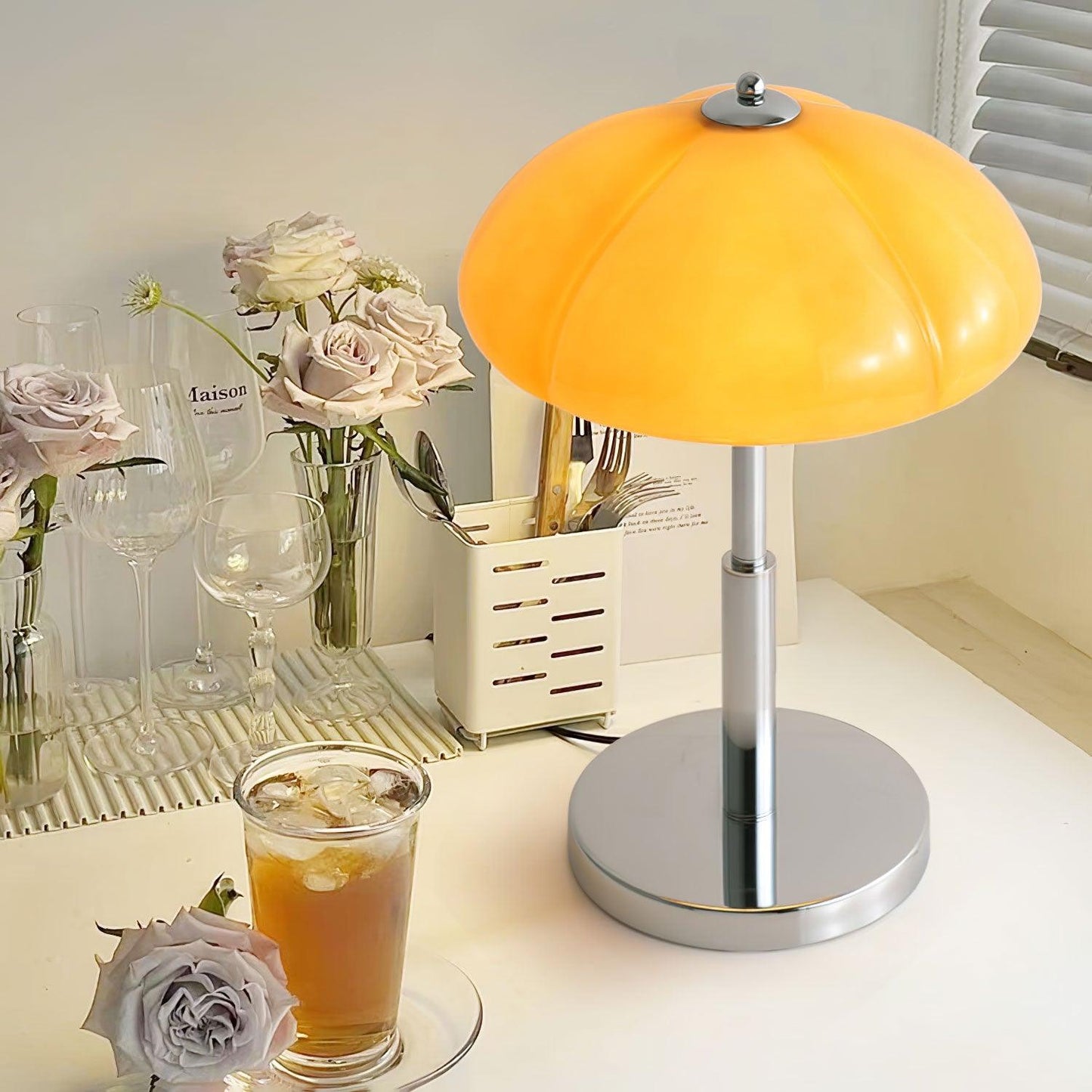 Pilz-Tischlampe im Vintage-Stil